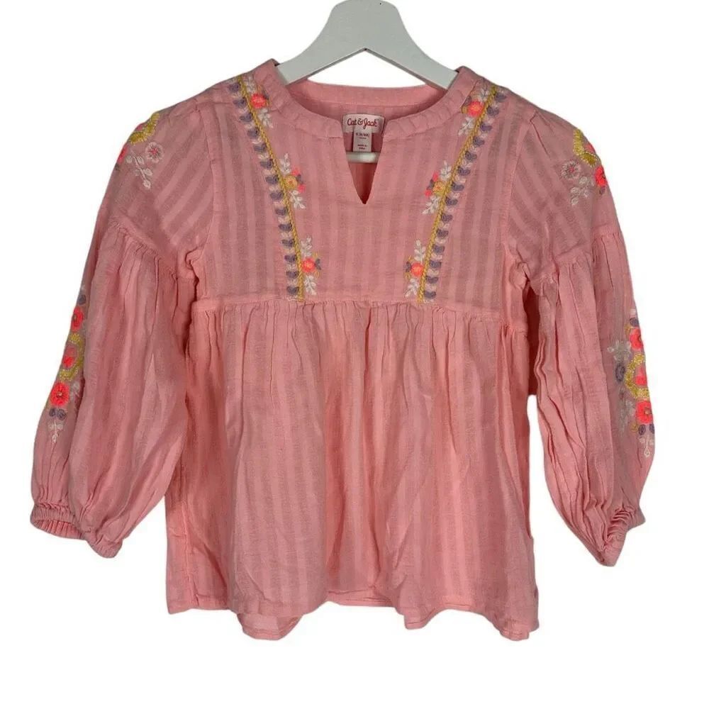 Cat & Jack Embroidered Long Sleeve Top size 6 / 6X